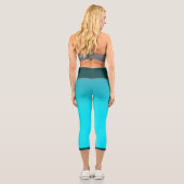 Leggings Capri Modèle de nom bleu turquoise (Verso)