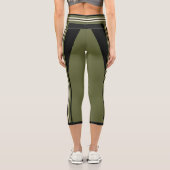 Leggings Capri Modèle de nom de bande de course verte et noire (Verso)