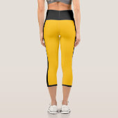 Leggings Capri Modèle de nom de bande jaune et noire (Verso)