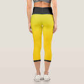 Leggings Capri Modèle de nom jaune et noir (Verso)