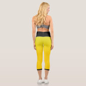 Leggings Capri Modèle de nom jaune et noir (Verso)