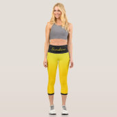 Leggings Capri Modèle de nom jaune et noir (Recto)