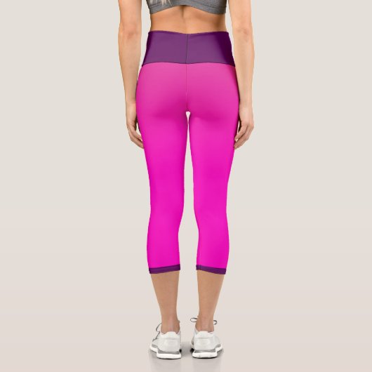Leggings Capri Modèle de nom rose et violet (Verso)