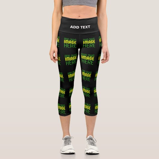 LEGGINGS CAPRI MODÈLE DE TEXTE D'IMAGE NOIRE SIMPLE ET MODERNE (Recto)