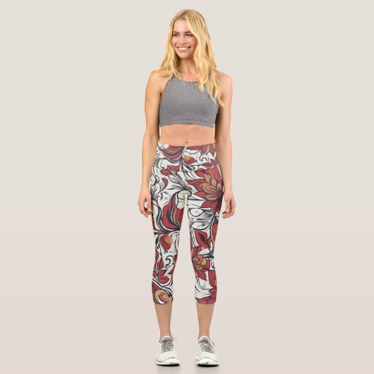 Leggings Capri Modèle floral (Recto)