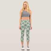 Leggings Capri Modèle floral damassé classique de luxe (Recto)