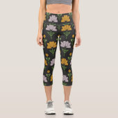 Leggings Capri Modèle floral dynamique (Recto)