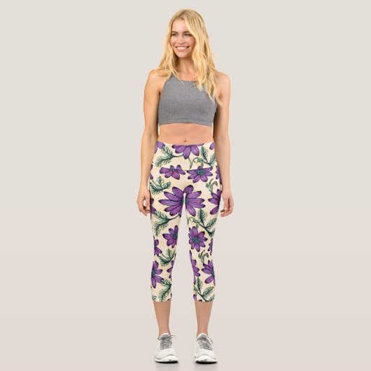 Leggings Capri Modèle floral I (Recto)