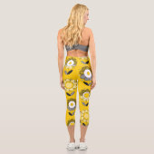 Leggings Capri Modèle floral jaune simple (Verso)