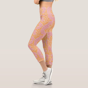 Leggings Capri Modèle Floral Moderne Du Milieu Du Siècle