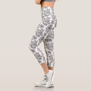 Leggings Capri Modèle Floral Rose vintage