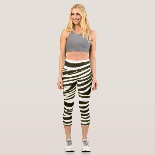 LEGGINGS CAPRI MODÈLE NOIR ZEBRA (Recto)