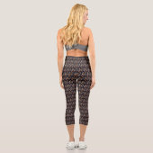 Leggings Capri  Modern Retro   Pattern Brown  (Verso)