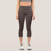 Leggings Capri  Modern Retro   Pattern Brown  (Recto)