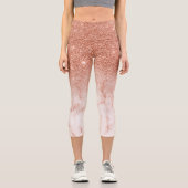 Leggings Capri Modern sparks of glittering marble bronze (Recto)
