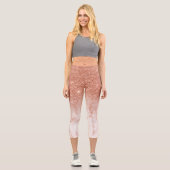 Leggings Capri Modern sparks of glittering marble bronze (Recto)