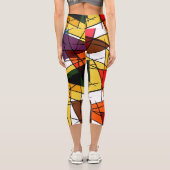 Leggings Capri Modern Triangle Colorful Geometric (Verso)