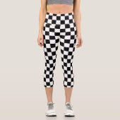 Leggings Capri Modern White Squares on Classic Black (Recto)
