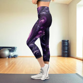 Leggings Capri Moderne Abstrait torride violet foncé