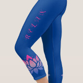 Leggings Capri Moderne chic fleur de lotus texte personnalisé
