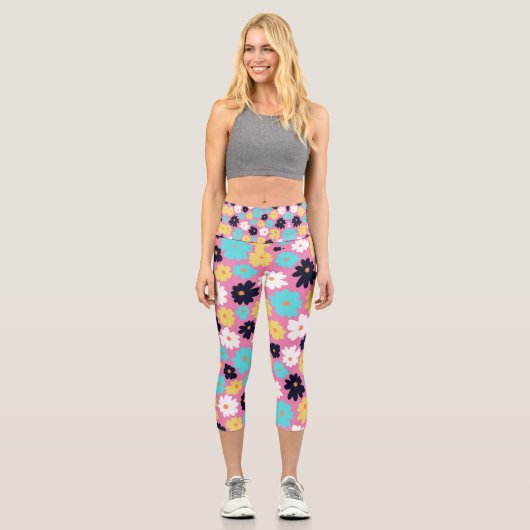 Leggings Capri Moderne Chic Rose floral (Recto)