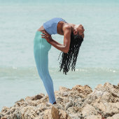 Leggings Capri Moderne Cornflower Bleu et Turquoise clair Ombre