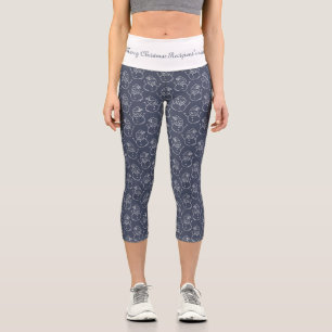Leggings Capri Moderne Cute Snowman Custom Joyeux cadeau de Noël