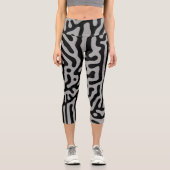 Leggings Capri Moderne, élégant, gris et noir classique (Recto)