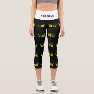 LEGGINGS CAPRI MODERNE ET MODERNE PERSONNALISABLE NOIR VÉRIFIÉ