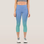 Leggings Capri Moderne Lumière Turquoise et Bleu de Cornflower (Recto)