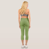 Leggings Capri Moderne mignon Solide dégradé vert motif d'onde (Verso)