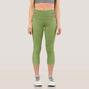 Leggings Capri Moderne mignon Solide dégradé vert motif d'onde