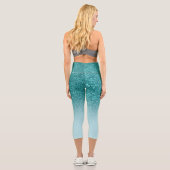 Leggings Capri Moderne parties scintillant Turquoise ombre scinti (Verso)