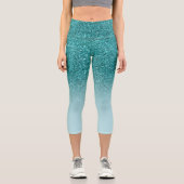 Leggings Capri Moderne parties scintillant Turquoise ombre scinti (Recto)