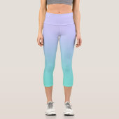 Leggings Capri Moderne Pastel Periwinkle Lumière Turquoise Ombre (Recto)