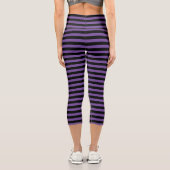 Leggings Capri Moderne rayé de pourpre et de noir (Verso)