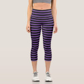 Leggings Capri Moderne rayé de pourpre et de noir (Recto)