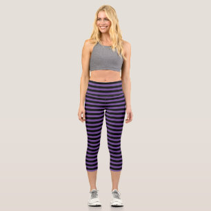 Leggings Capri Moderne rayé de pourpre et de noir