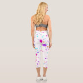 Leggings Capri Moderne tendance Paint Paint Paint Grunge rose pou (Verso)