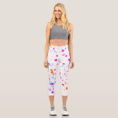 Leggings Capri Moderne tendance Paint Paint Paint Grunge rose pou (Recto)