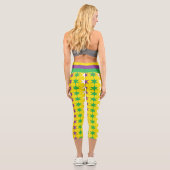Leggings Capri Moderne violet vert Mardi Gras Motif (Verso)