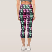 Leggings Capri Mona Lisa Rose vert violet haut taille Capris (Verso)