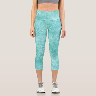 Leggings Capri Monnaie Bleue Vert Corail Texture