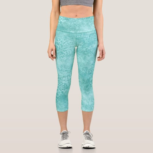 Leggings Capri Monnaie Bleue Vert Corail Texture (Recto)
