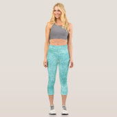Leggings Capri Monnaie Bleue Vert Corail Texture (Recto)