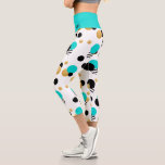 Leggings Capri Monogramme Fun Girl Polka Dot Motif moderne<br><div class="desc">Ce design moderne présente un motif à pois en bleu turquoise,  or et noir sur un arrière - plan blanc avec un monogramme personnalisé #fun #fashion #leggings #vêtements #mode #fitness #vêtements #mode #vêtements #équipement #vêtements #cadeaux #sports #vêtements #style #style #tendance #cadeaux #personnalisation #monogramme #monogrammed</div>