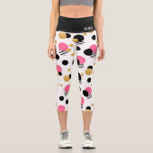 Leggings Capri Monogramme Fun Girl Polka Dot Motif moderne (Recto)