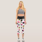 Leggings Capri Monogramme Fun Girl Polka Dot Motif moderne (Recto)