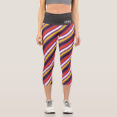 Leggings Capri Monogramme Fun Girly Stripe moderne Halloween (Recto)