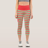 Leggings Capri Monogramme rouge blanc rayé (Recto)